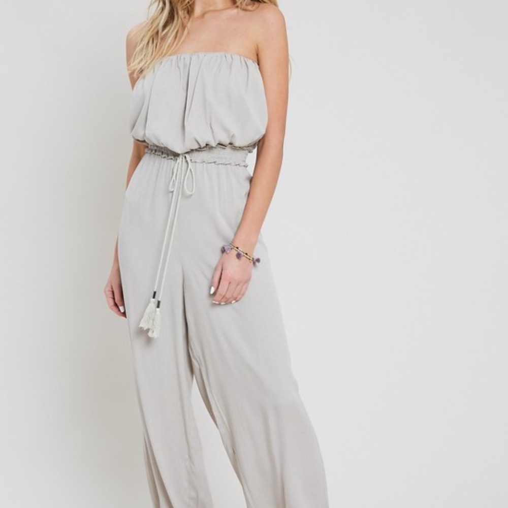 Tube Jumpsuit with Pompom
